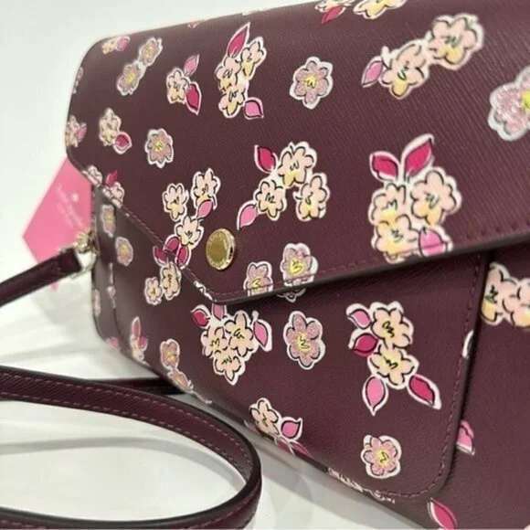 Kate Spade Tinsel Flap CrossbodyClutch Bag with Floral Print